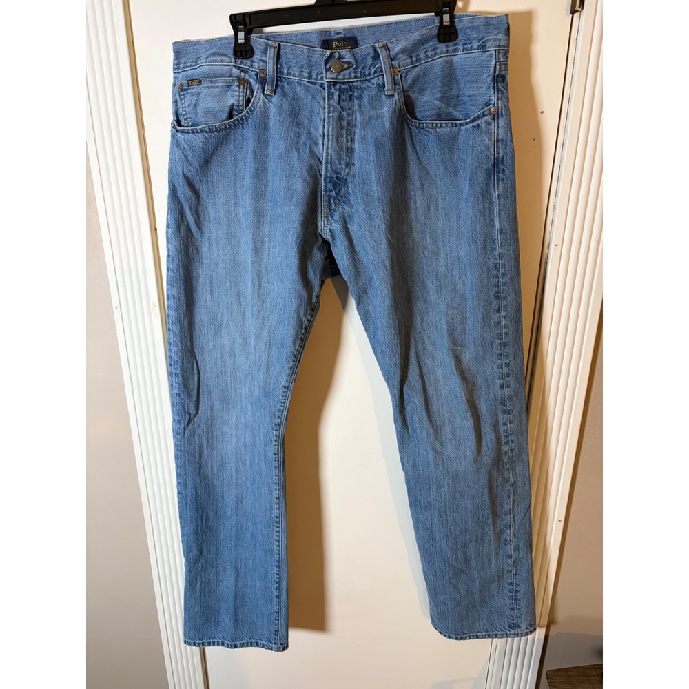 Polo Ralph Lauren Hampton Relaxed Straight Light Wash Jeans Mens 35x32